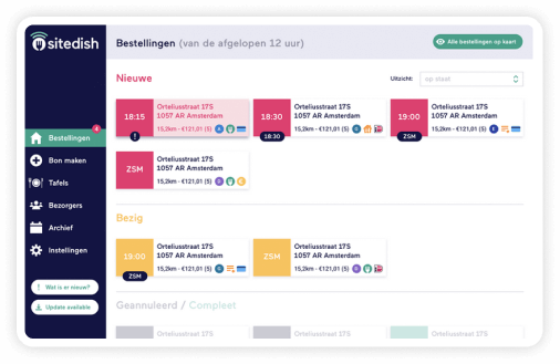 Sitedish Delivery time table