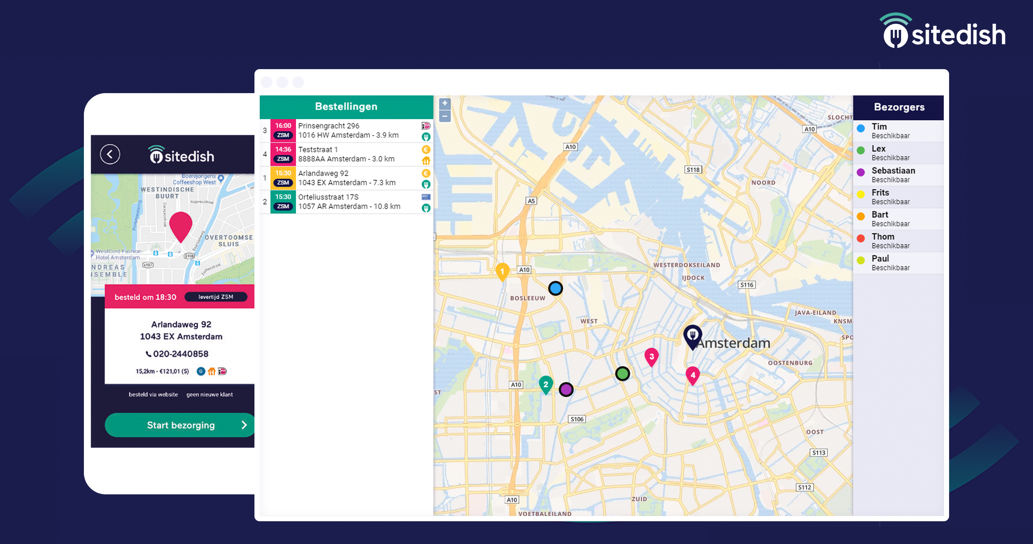 Sitedish delivery map